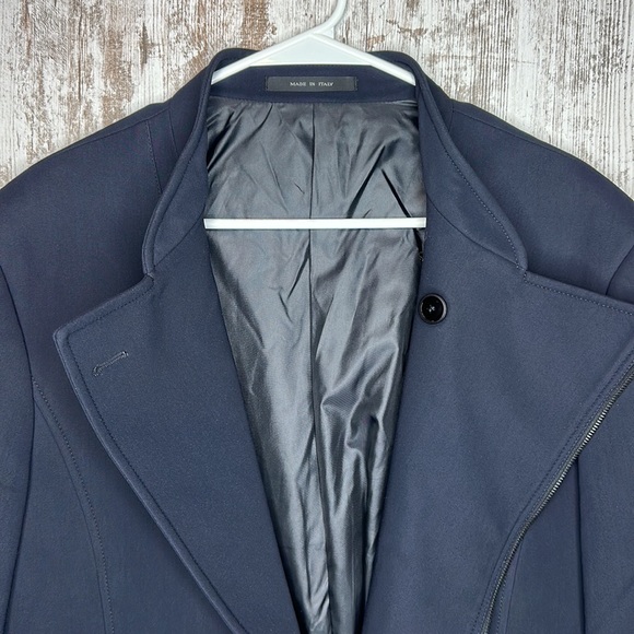 EMPORIO ARMANI 'Mr A Line' 70% Wool Zip up Black Jacket Made in Italy - Picture 4 of 7